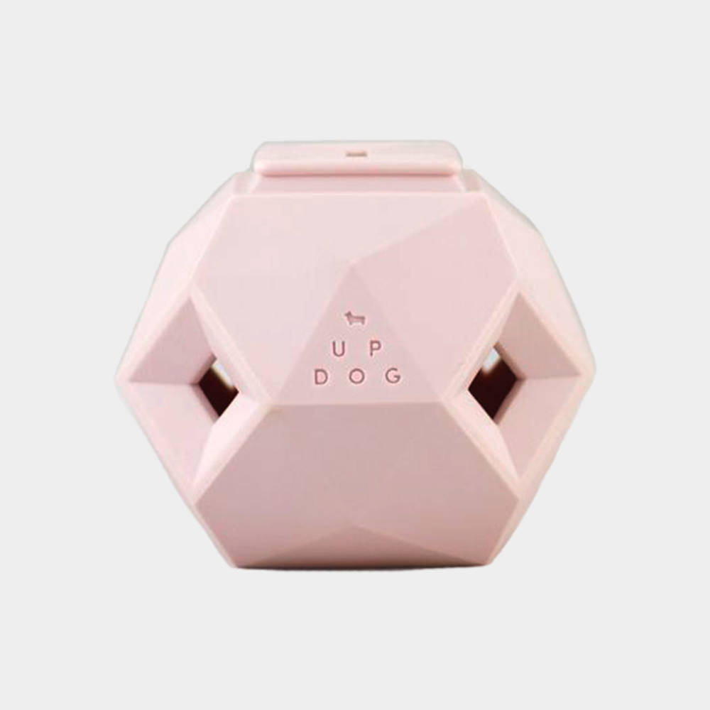 light pink hexagon shaped dog toy