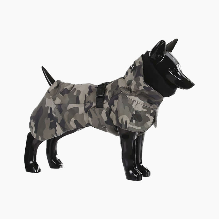 Dog coats in camo print