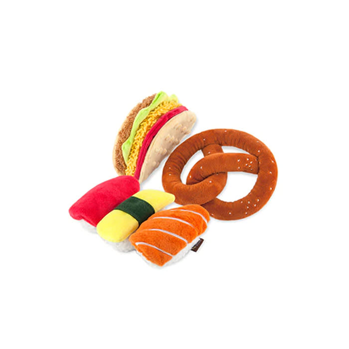 International Food Dog Toys: Taco and Sushi Plush Dog Toys from PLAY 
