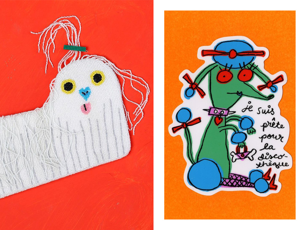 Gentle Thrills Shih Tzu clutch; Gentle Thrills dog sticker