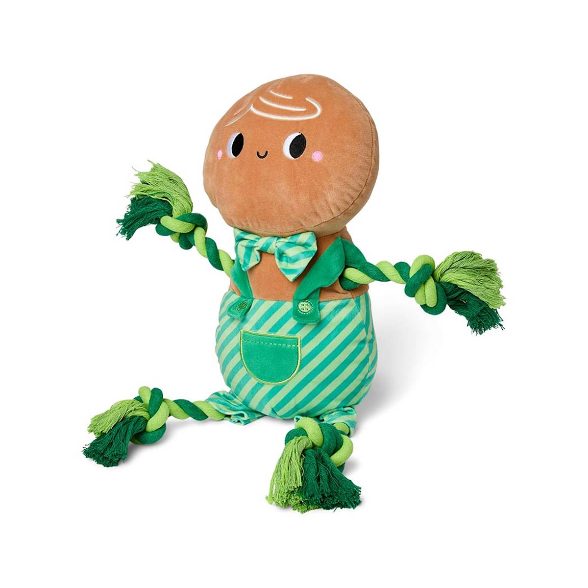 Pets at Home Christmas Mr Crumbles Gingerbread Tug Rope Soft & Squeaky Dog Toy Jumbo