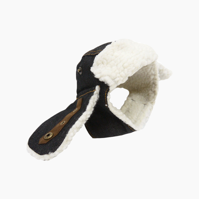 dog ear warmer in white sherpa