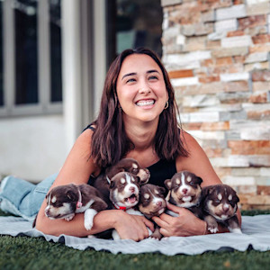 Victoria Lily Shaffer and a load of adoptable puppies.