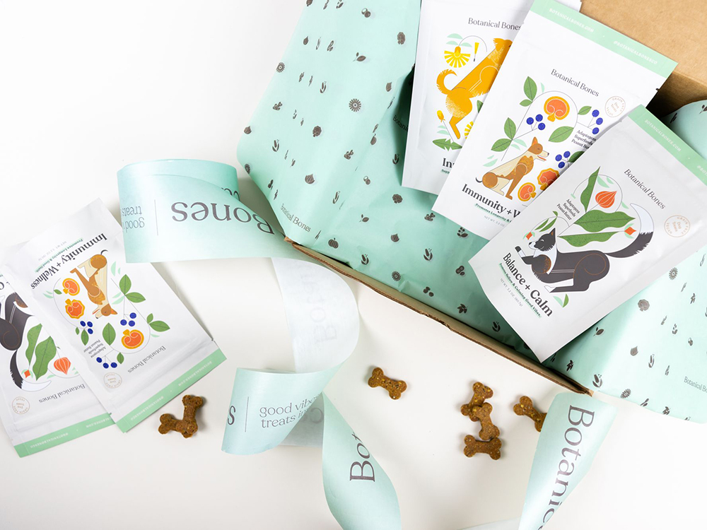 blue box of white pouches