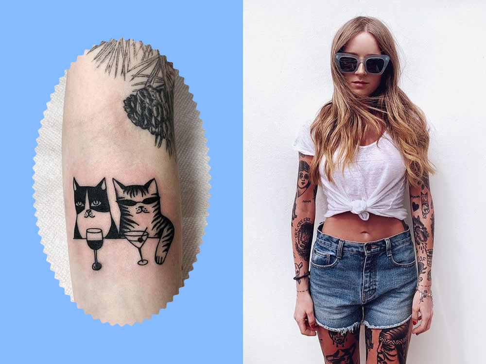 Katya Krasnova cat tattoos