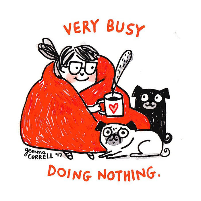 Gemma Correll illustration, very busy doing nothing