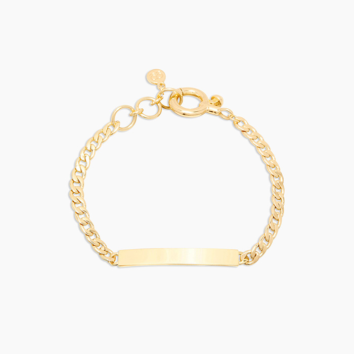 yellow gold nameplate bracelet