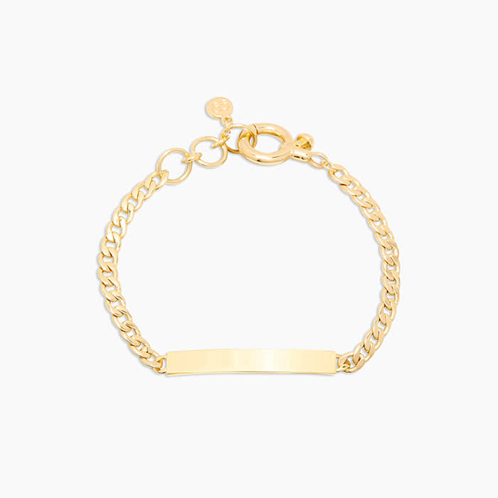 yellow gold nameplate bracelet