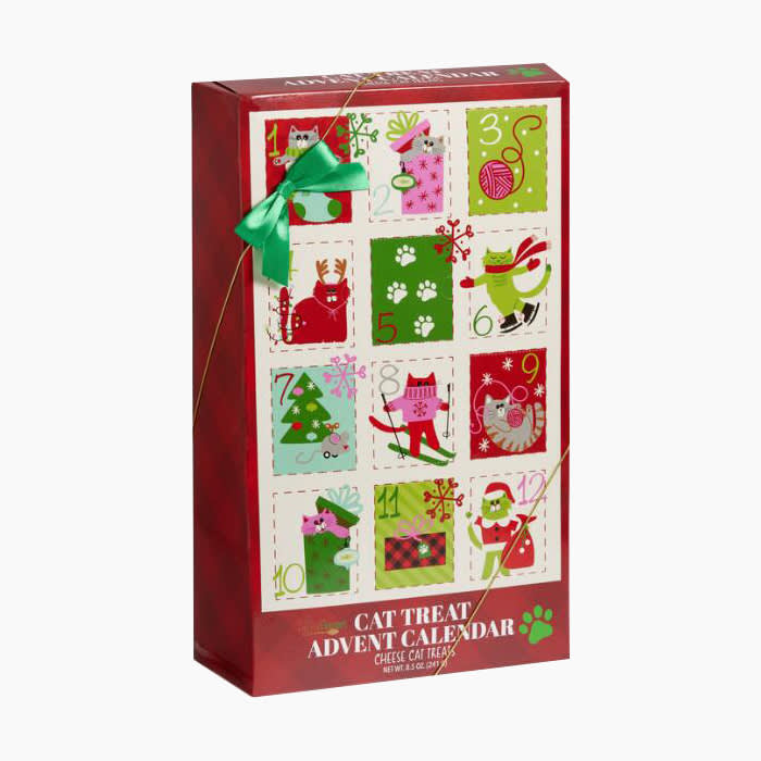 cat advent calendar in red