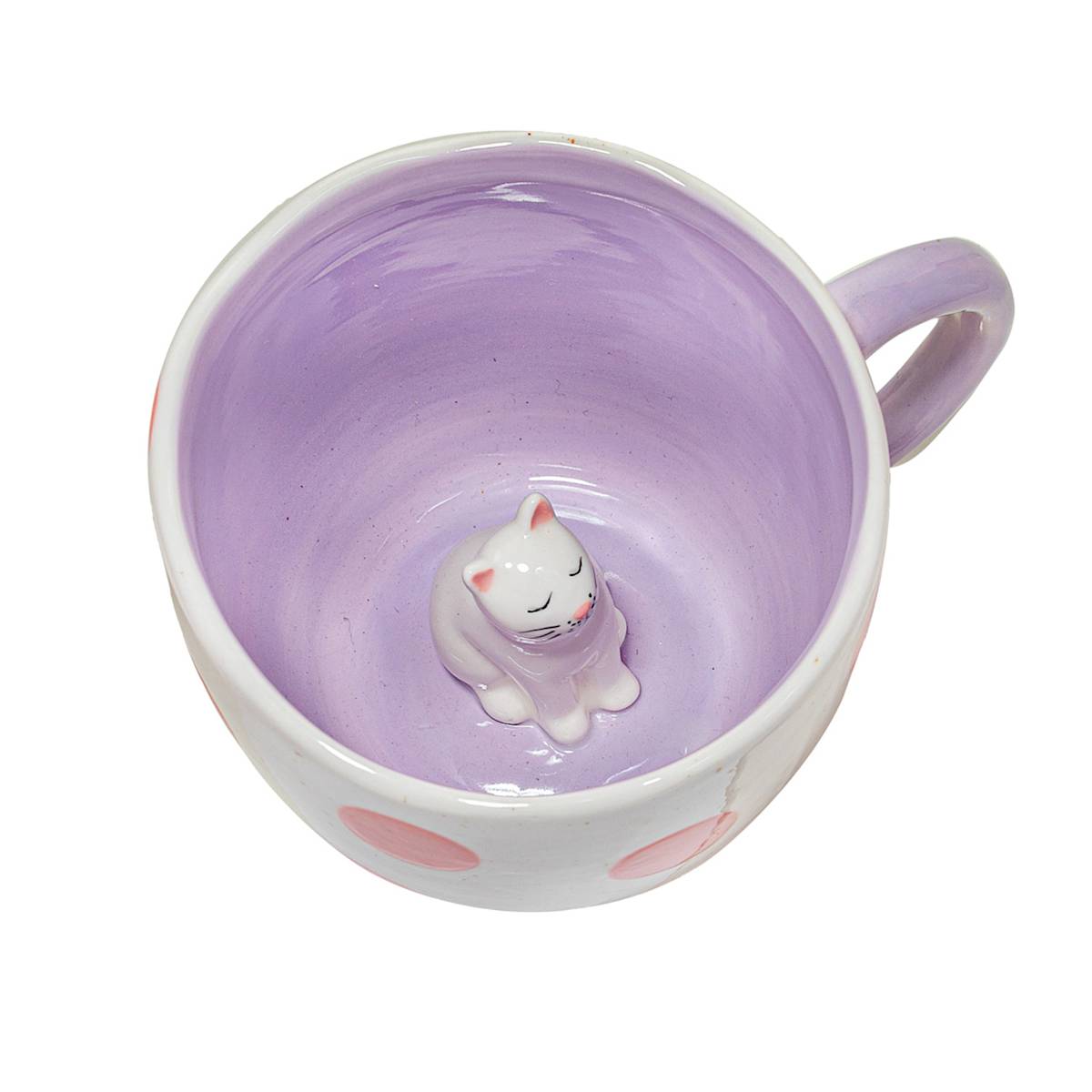 purple mug with cat model inside