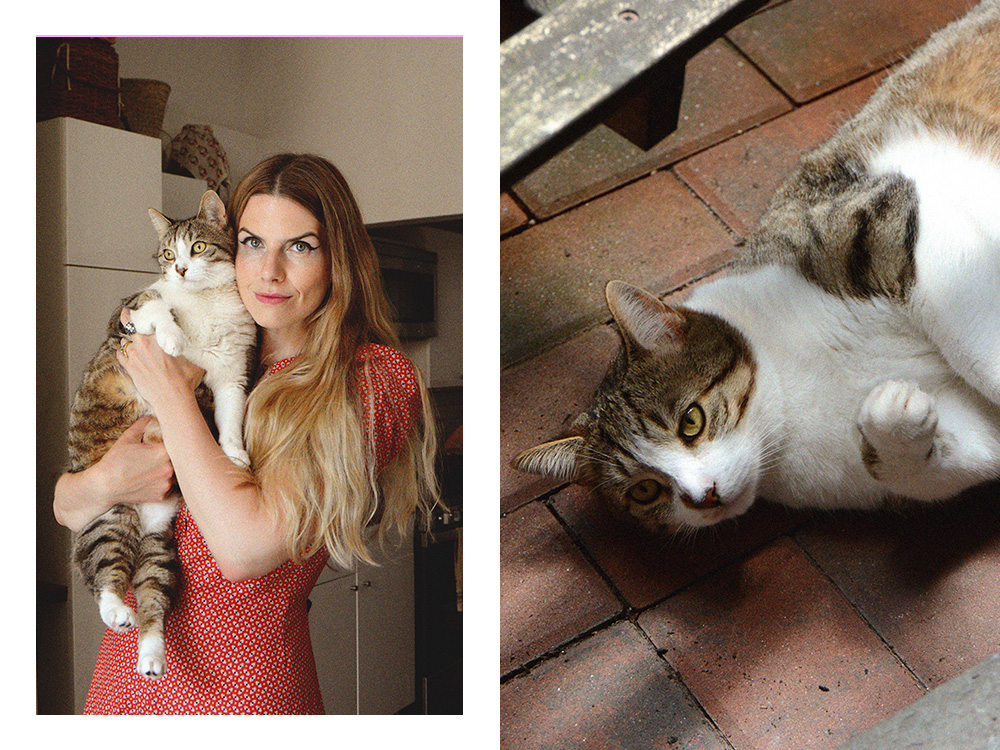 Laura McLaws Helms with her cat; Laura McLaws Helms' cat 