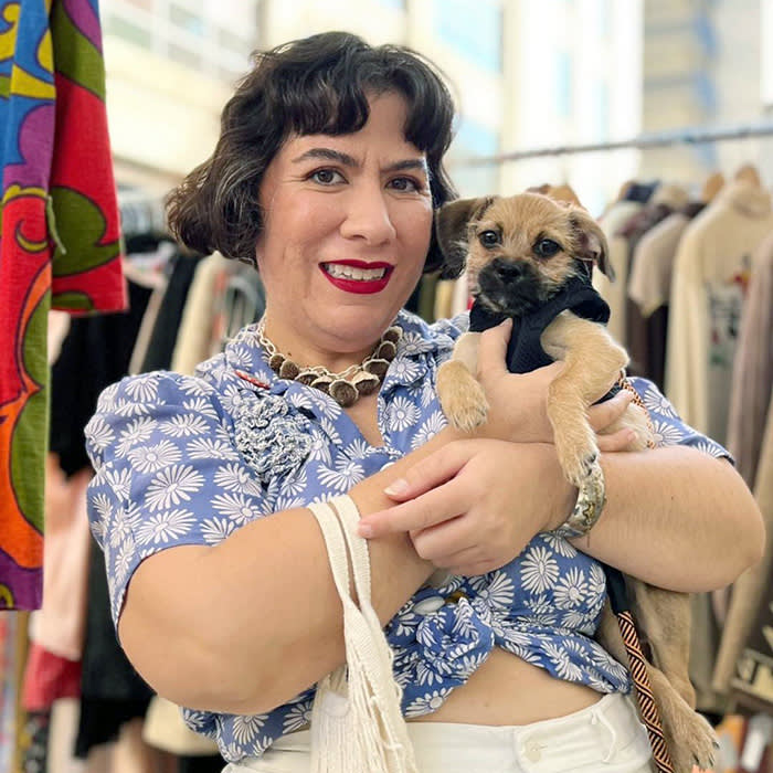 a dog at Lucky Vintage