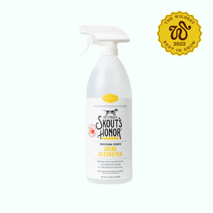 Skout’s Honor Pet Urine Destroyer in white bottle