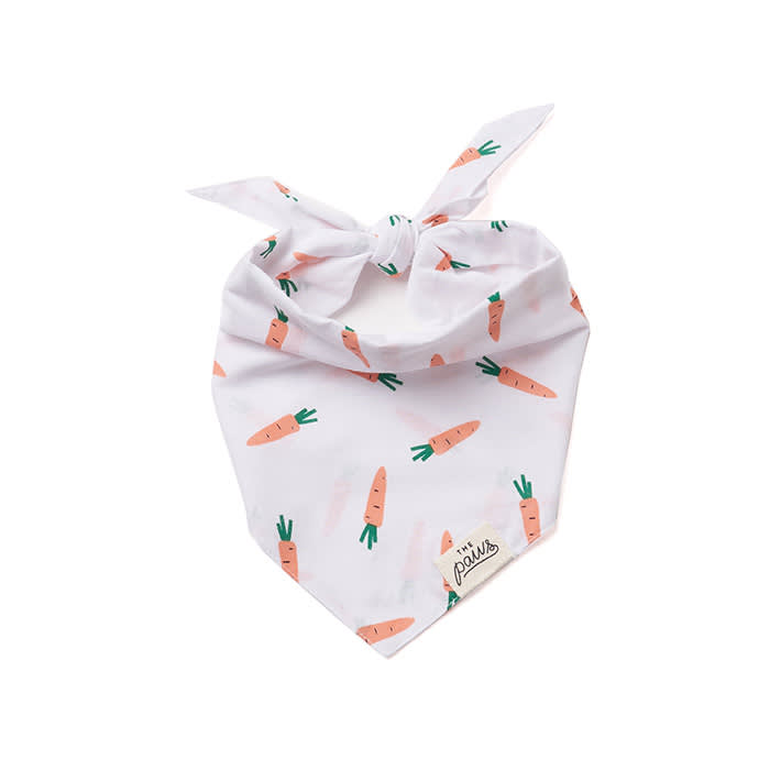 white bandana with carrot pattern