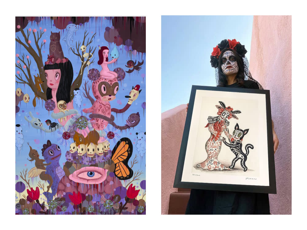 gary baseman dia de los muertos blackie the cat painting