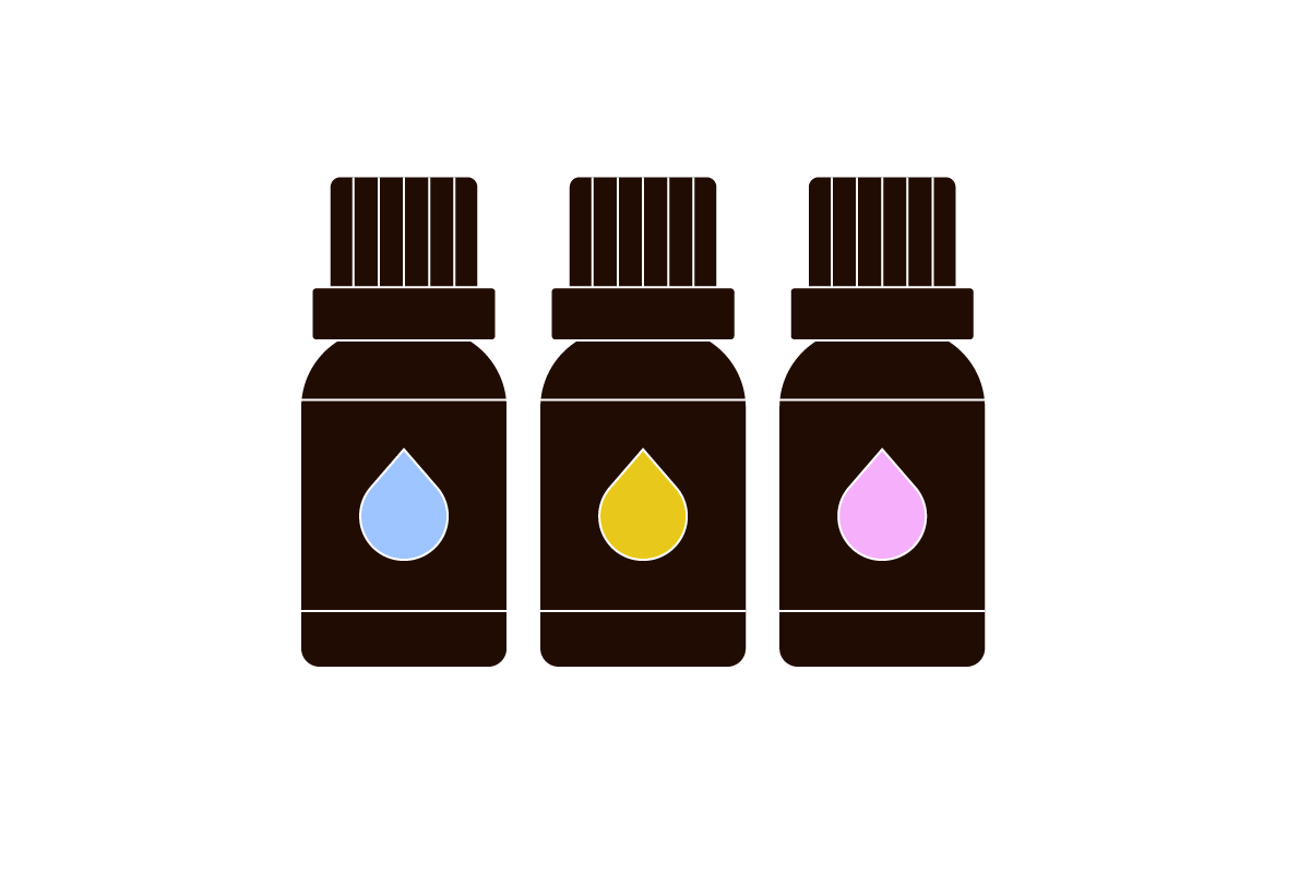 bottles of essential oils