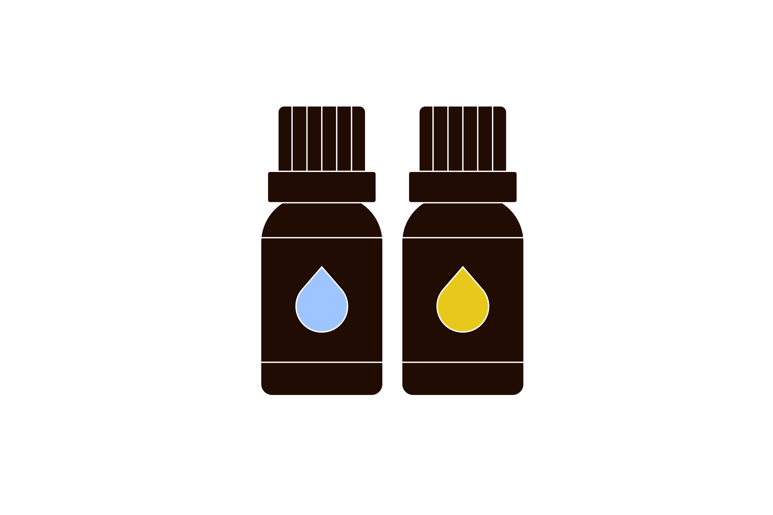 tea tree oil and cedar oil bottles