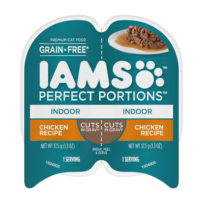 iams wet cat food in blue packaging