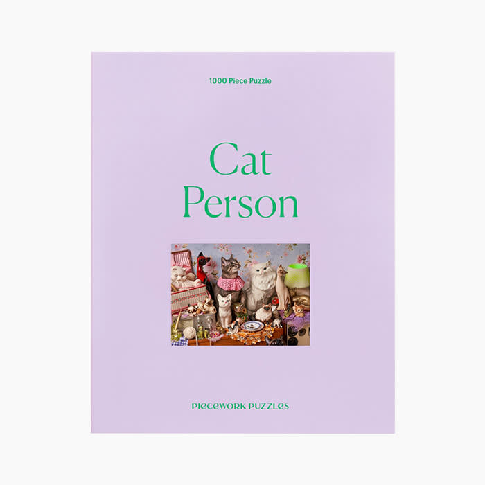 cat person puzzle box in pink
