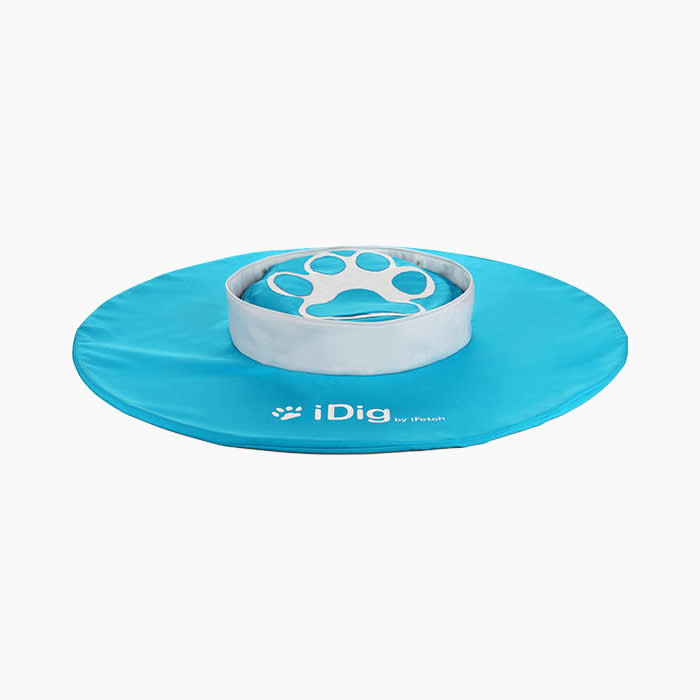 idig dog toy in blue and white
