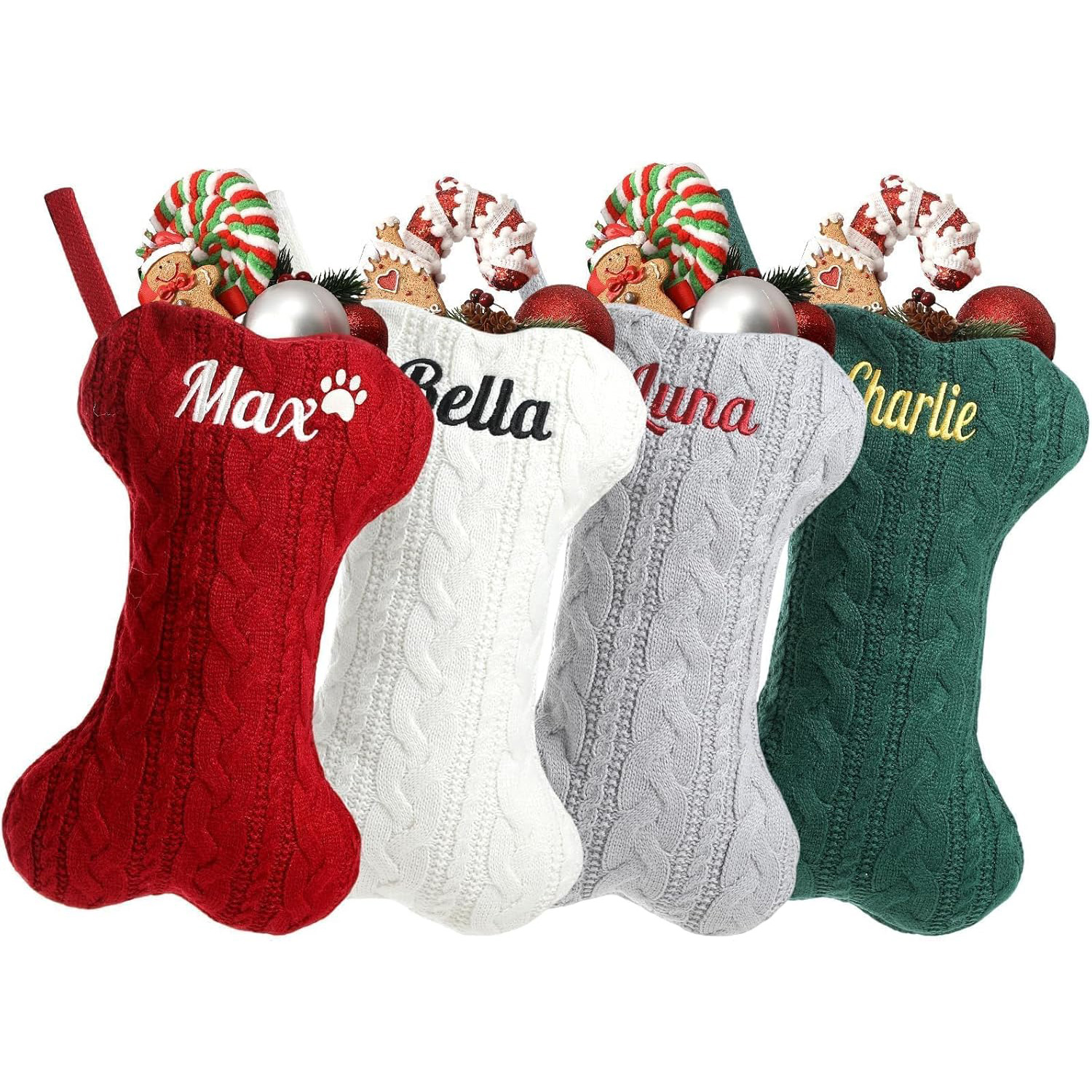 Infiher Personalised Dog Christmas Stockings