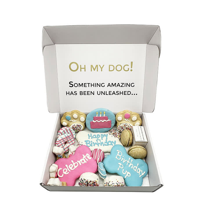 dog birthday cake treat box