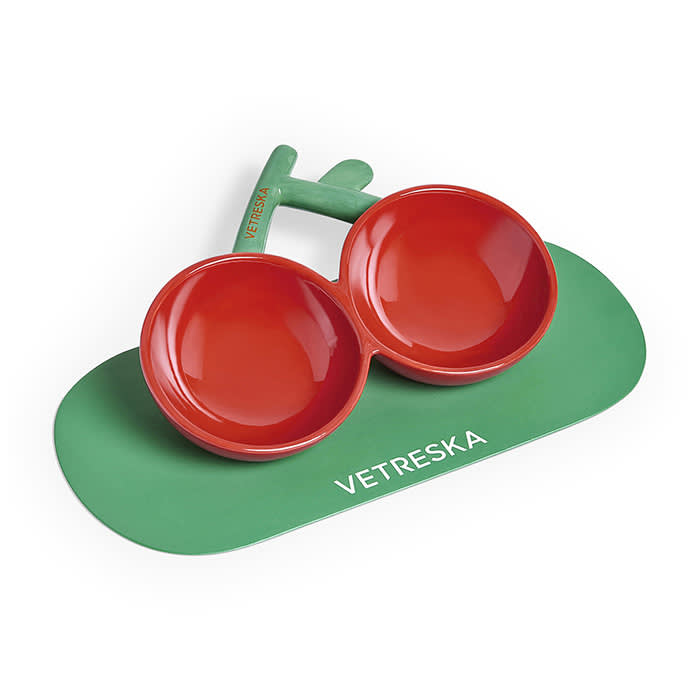 Vetreska Cherry Ceramic Pet Bowl
