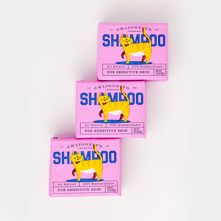 the cat shampoo in pink packaging
