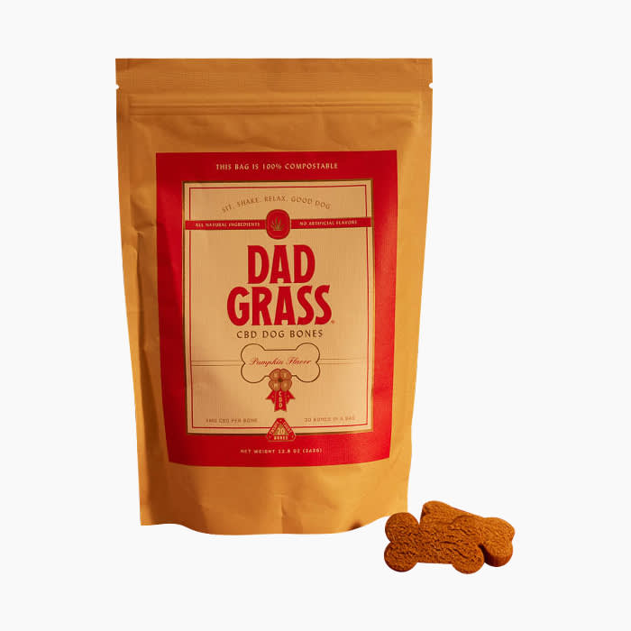 dad grass done bones in brown packaging