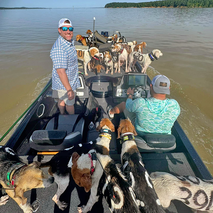 38 dogs rescued from Grenada Lake on a boat