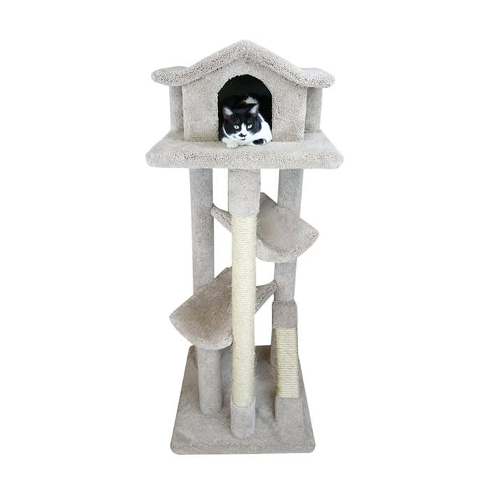 New Cat Condos 110206-Neutral Color Solid Wood Cat House