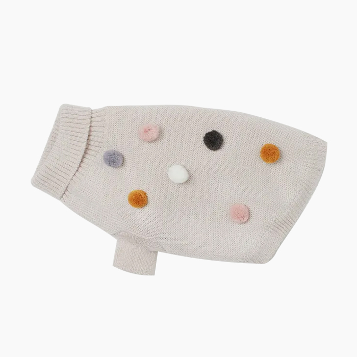 h&m pompom trimmed dog sweater