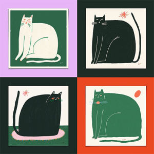  Livia Fălcaru's 4 illustrations of a cat