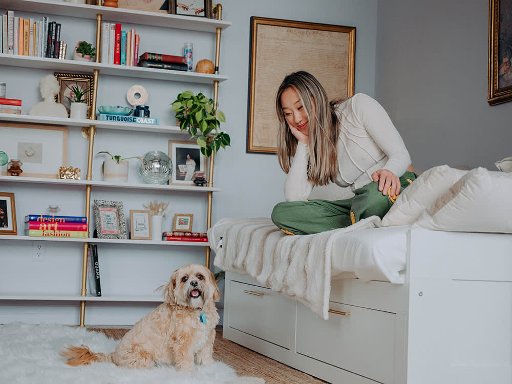 annie wu henry and her dog