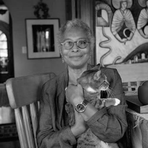 Alice Walker with a cat