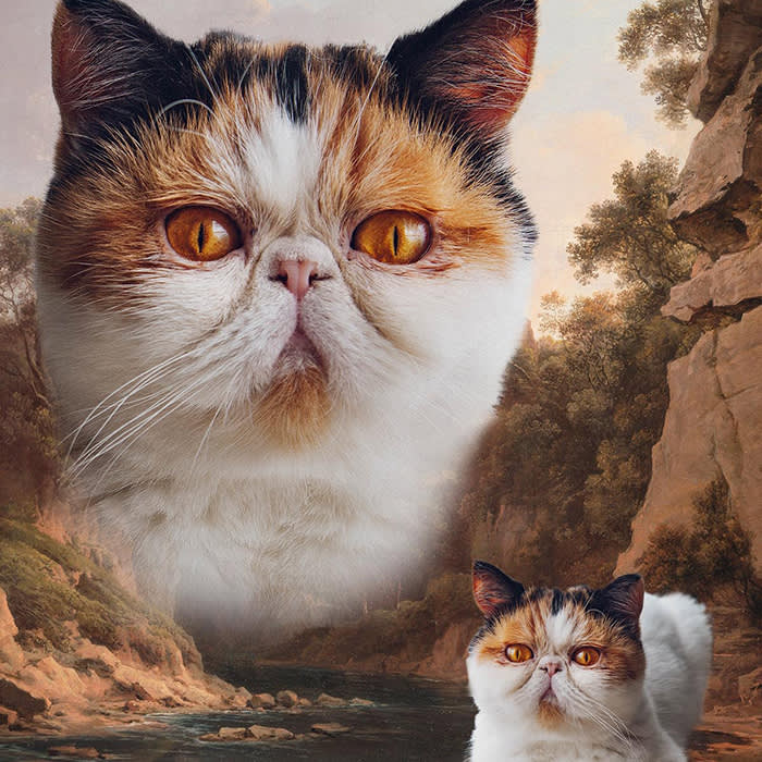 trippy cat portrait