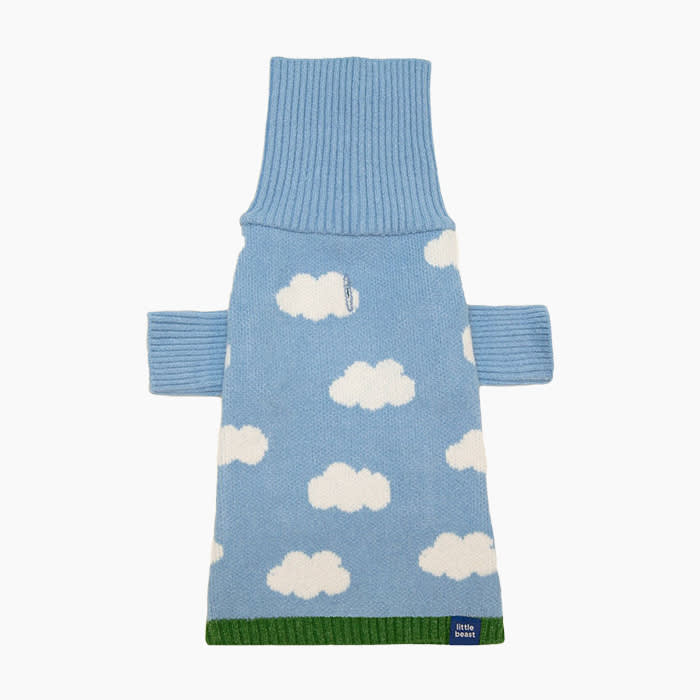 dog sweater with clouds