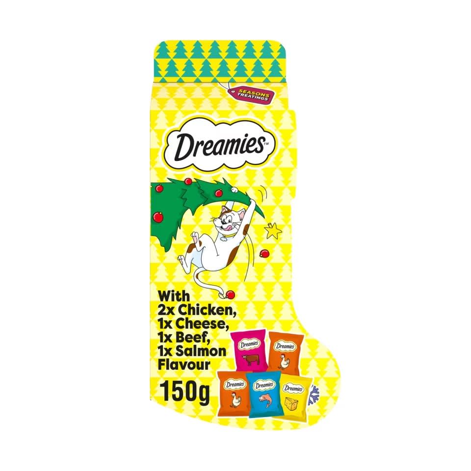 a christmas stocking from dreamies cat treats brand