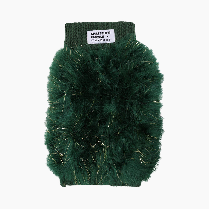 sparkly green holiday dog sweater