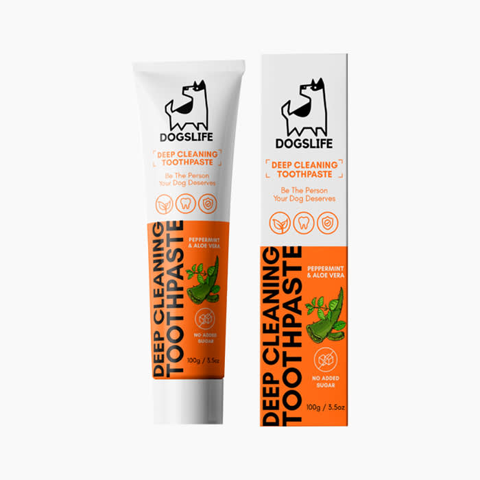 orange and white toothpaste