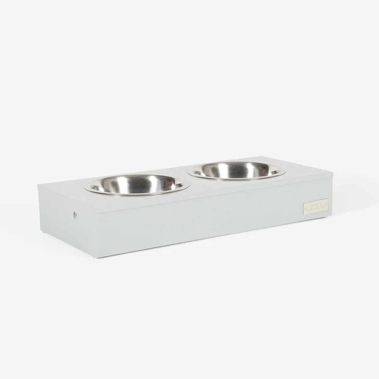 Wooden Wall Mounted Pet Feeder in Grey by Lords & Labradors