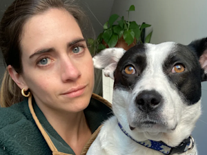 Sarah Cottone with her dog, Lucy