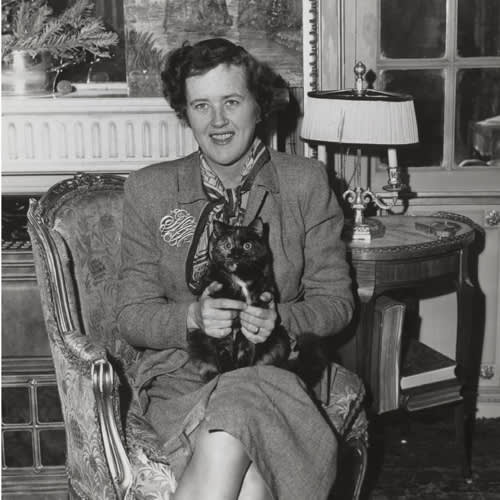 Julia Child with a cat