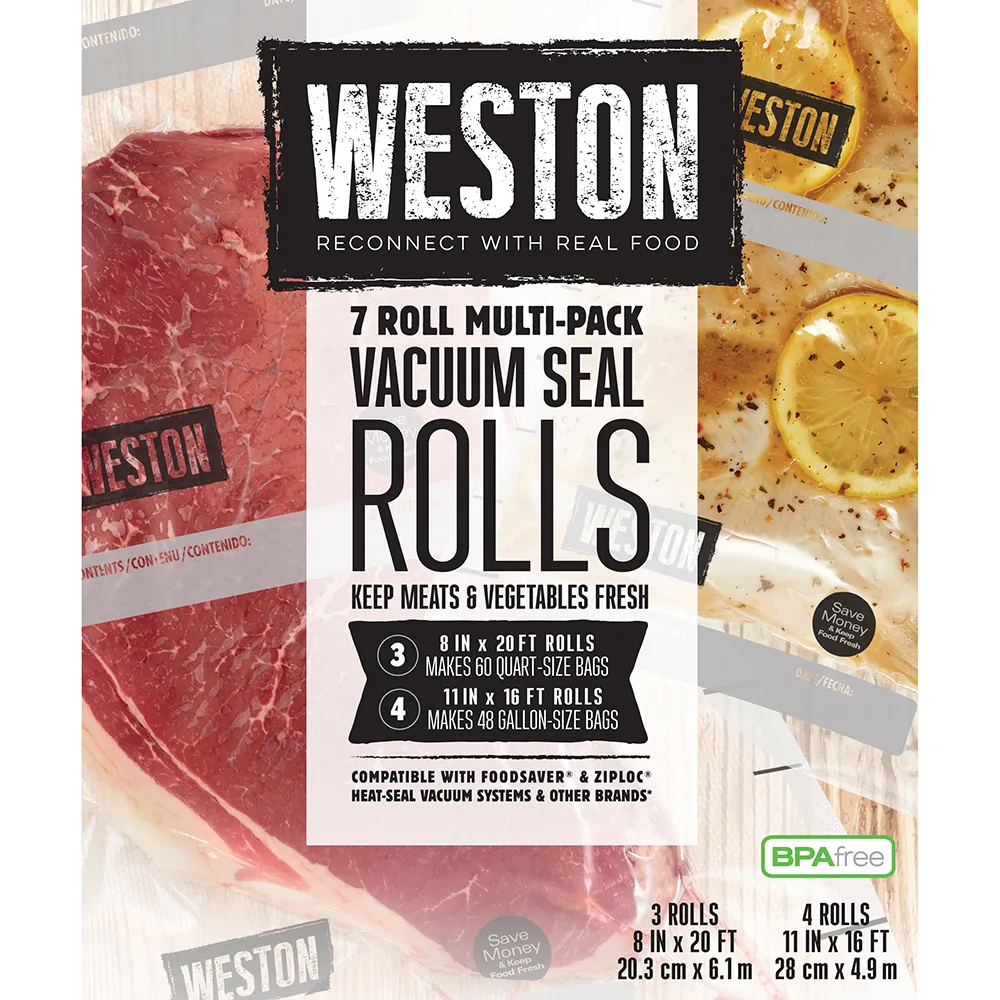 7 Roll Multi-Pack Vacuum Seal Rolls | Weston Brands