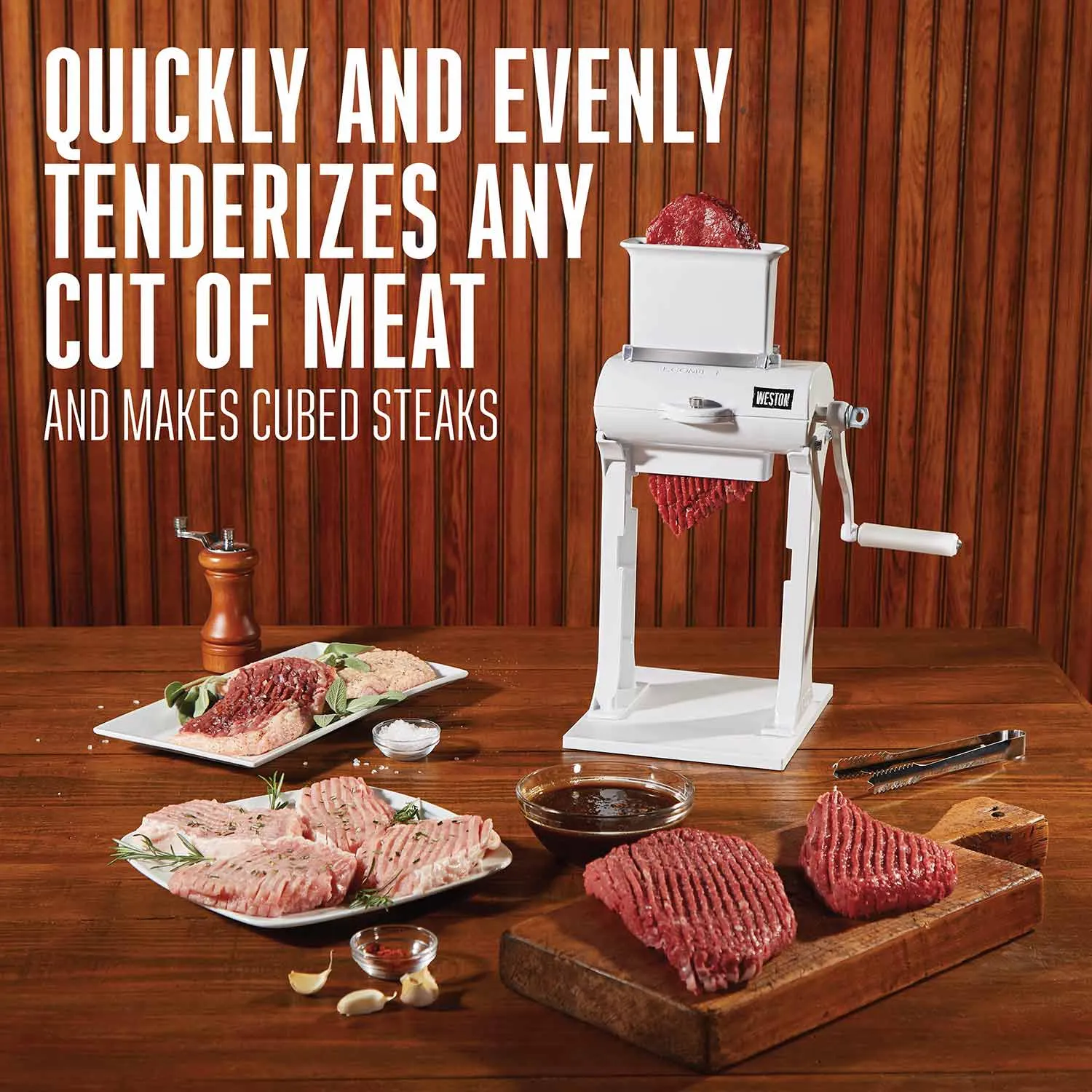 Meatsサイズ Manual Meat Cuber/Tenderizer | Weston Brands