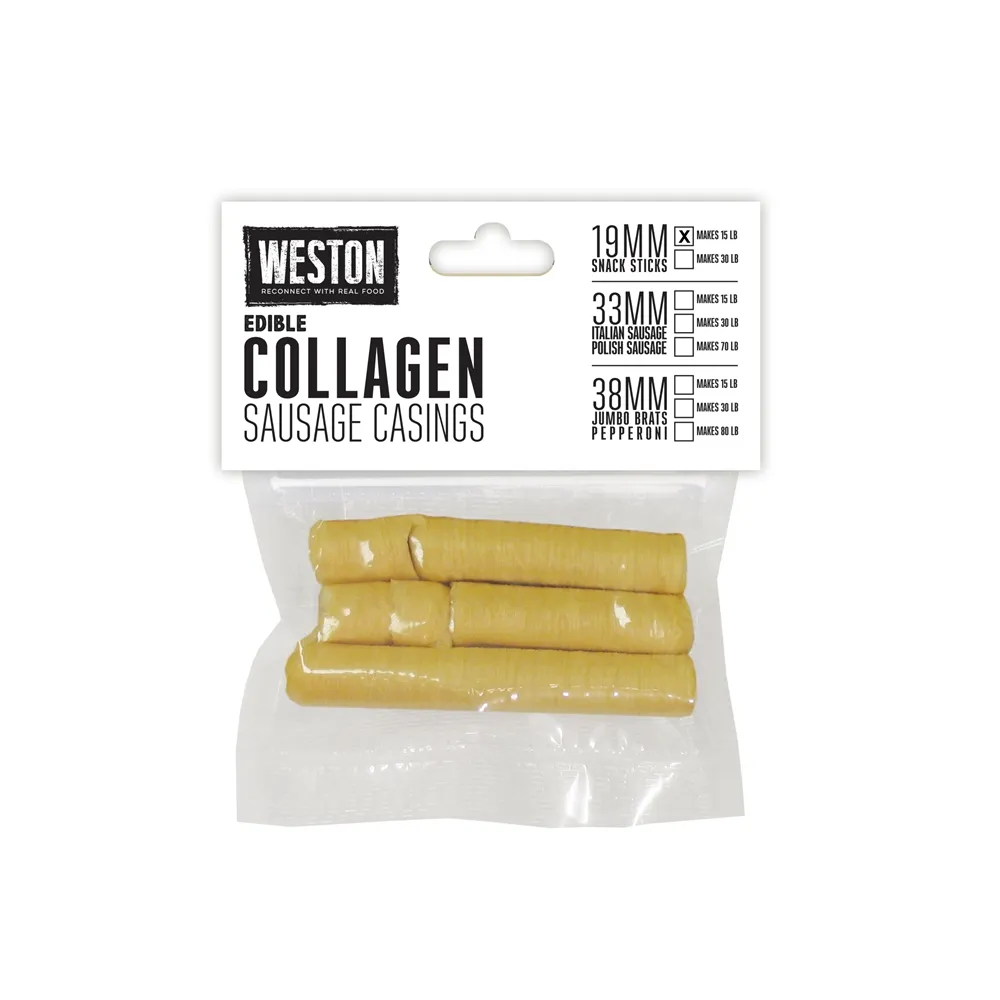 TSM 19mm (3/4 Inch) Smoked Collagen Sausage Casings - 6 Half Strands, No Soak, Edible Casing For Dried Sausage
