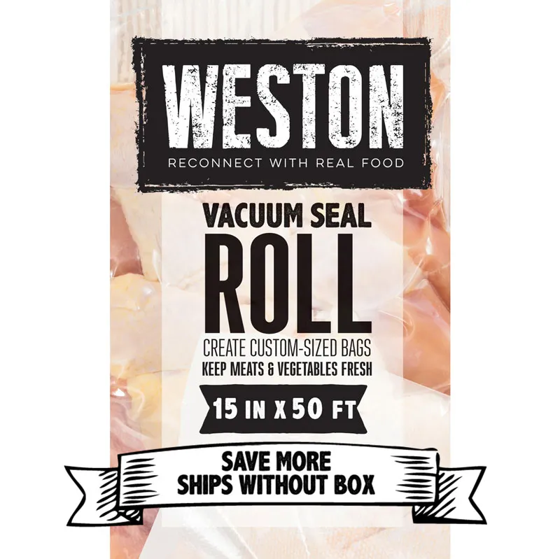Vacuum Sealer Bags, 15 in x 50 ft Roll, Extra Large Weston Brands