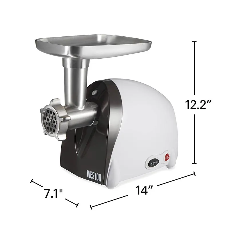 Weston Electric Meat Grinder & Sausage Stuffer | 500 Watt Motor | 2 Grinding Plates | Compact Design