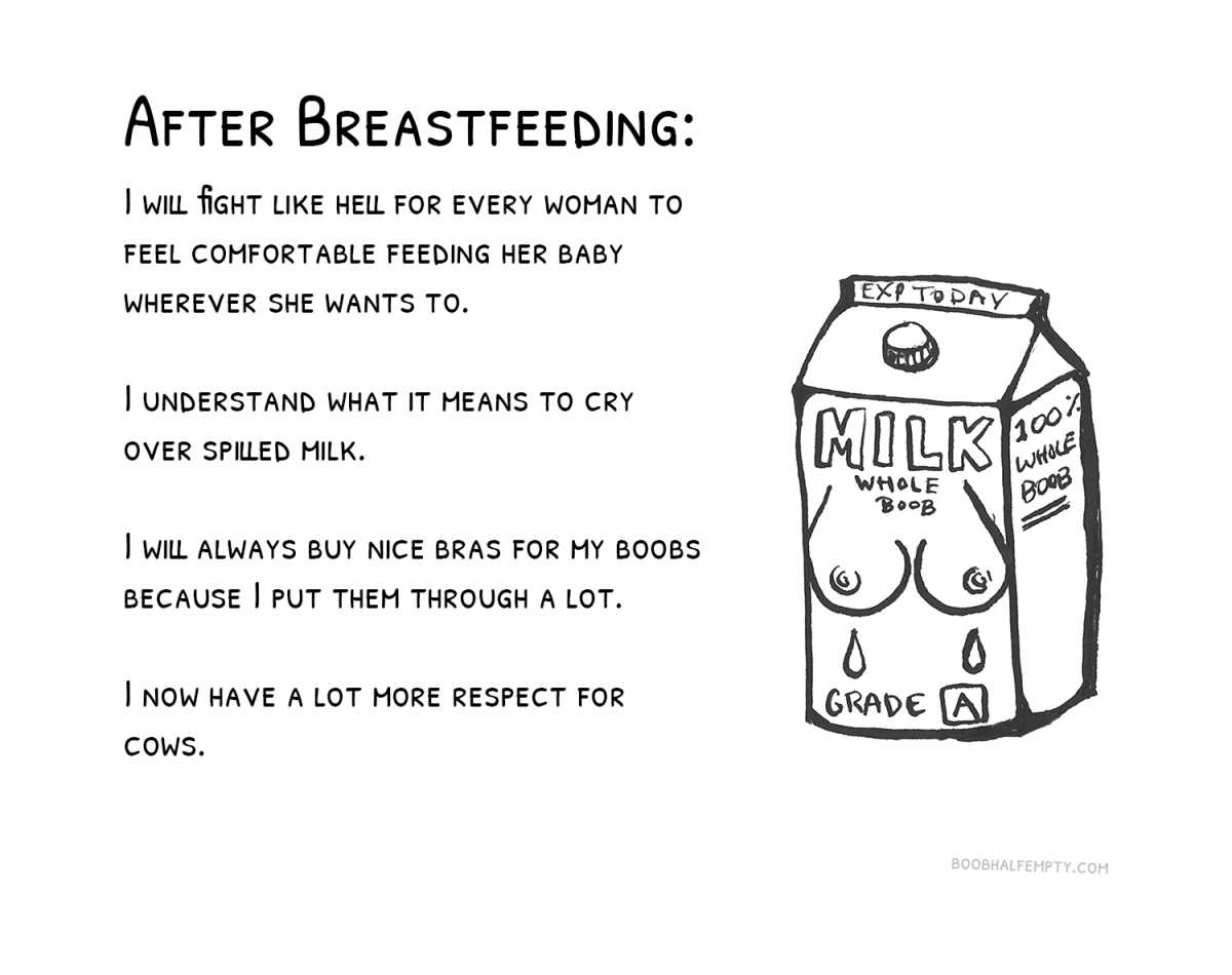 Milk carton with boobs drawn on it.