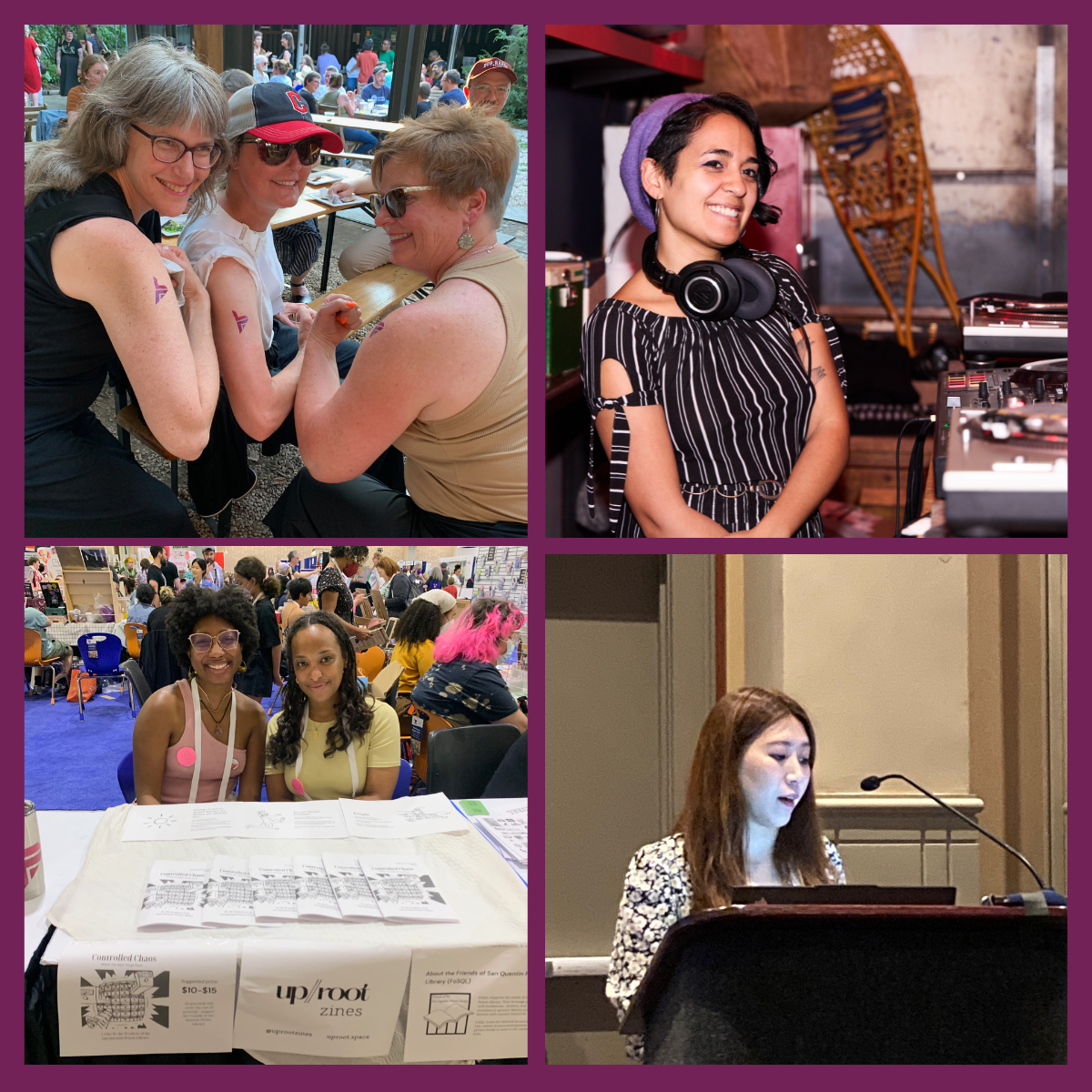 Collage of people doing things at Library Futures events